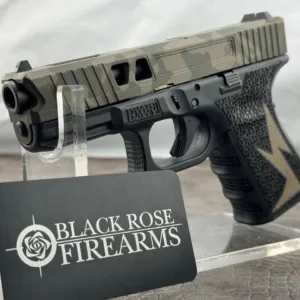 Glock 19 Gen 3 9mm Pistol Woodland Camo Slide with Hybrid Laser Stipple