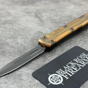 Microtech Ultratech D/E Signature Series Ultem Top and Button CPM Magnacut DLC Standard DLC Hardware 122-1 DLCTULS