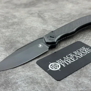 Microtech Anax S/E DLC Titanium Handle DLC Standard DLC Titanium Pivot Collar Carbon Fiber Inlay 190C-1 DLCTCFITI