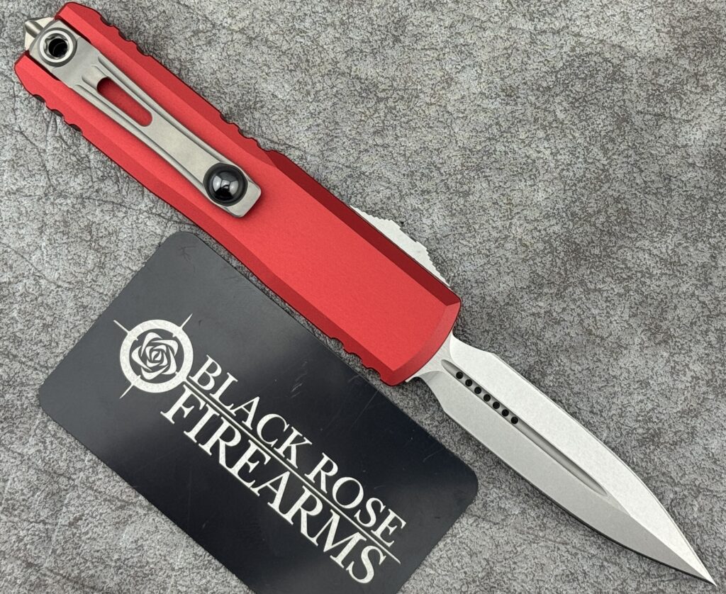 Microtech UTX-85 D/E Gen IV Red Stonewash Standard 12324-10 RD